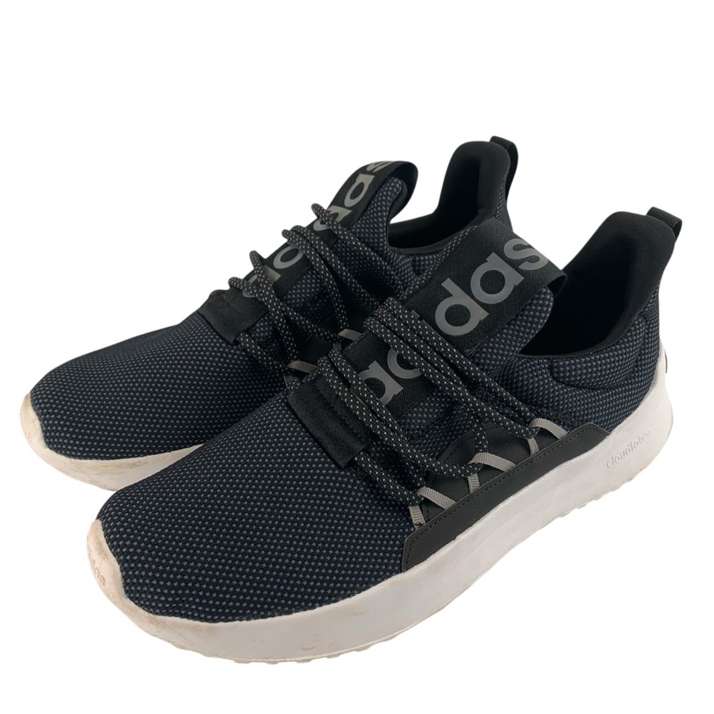 adidas Men's 11.5 Lite Racer Adapt 5.0 Black Grey Slip On Shoes (Style GW9038)